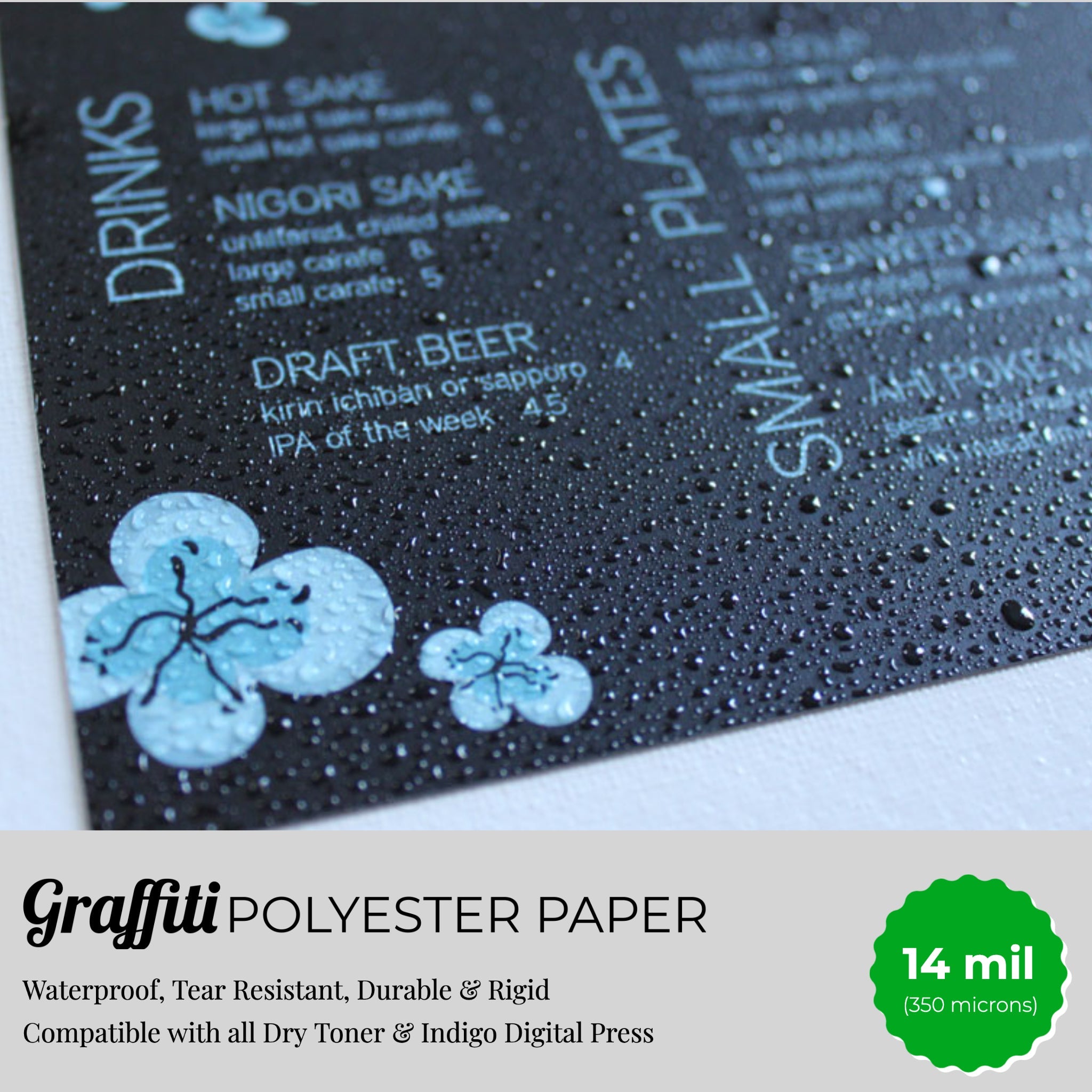 Graffiti Waterproof Papers (Scuff Free) - 14 mil 