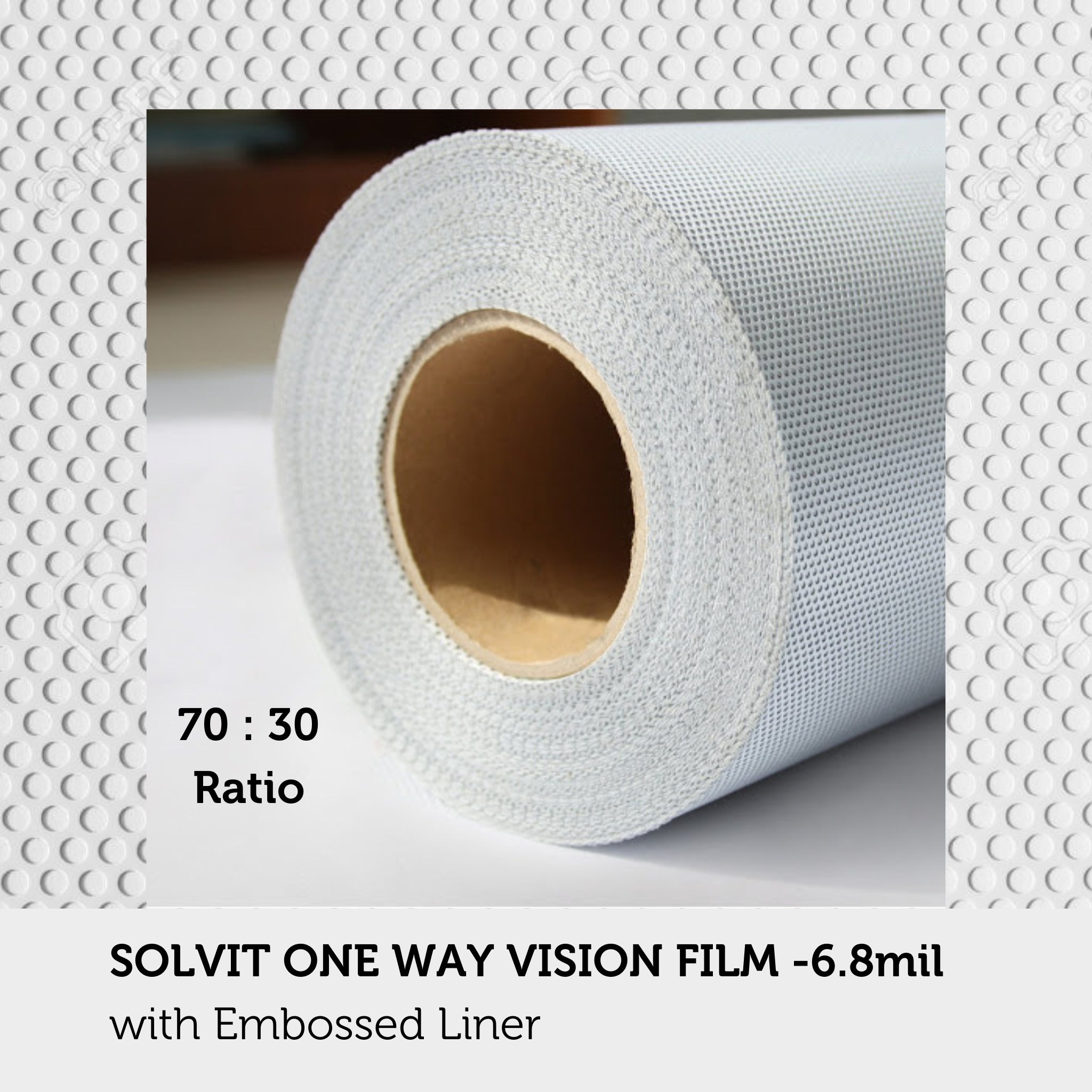 SolviT One Way Vision Perforated Vinyl 6.8 mil (w/Embossed Liner) 