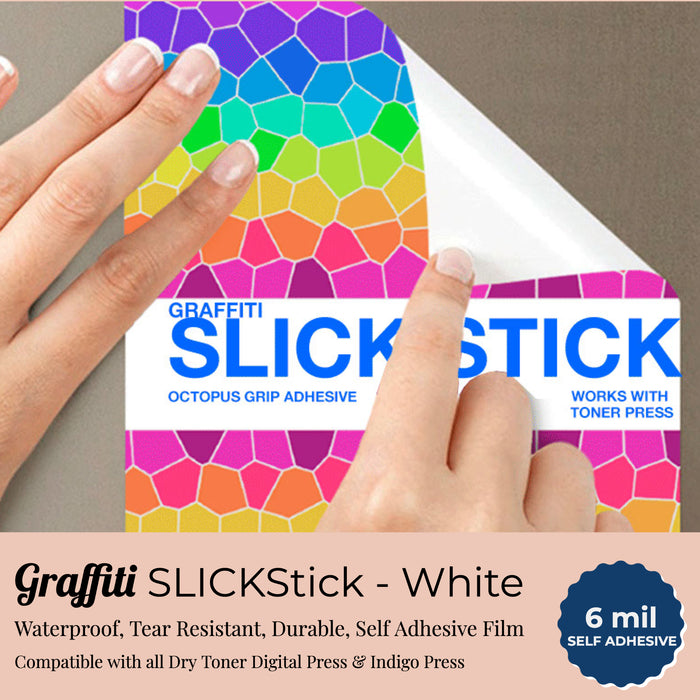Graffiti SLICKSTICK White with Ultra Removable Adhesive — 4S Graphics